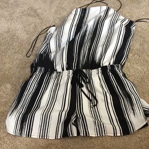 black and white romper